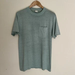 Camiseta De Colección Años 70 80 Espuma de Mar Papel Verde Bolsillo Fino Mediana Surf Skate - Imagen 1 de 7