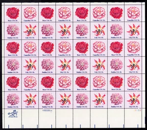Scott #1879a (1876-79) Blumen kompletter Bogen mit 48 Briefmarken - postfrisch LR - Bild 1 von 1
