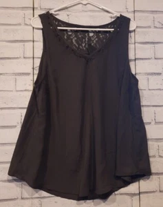 Torrid Women's Size 0 Sleeveless Tank Top Dark Gray Lace V-Neck New With Tags - Picture 1 of 7