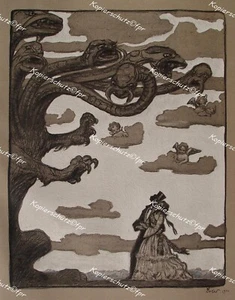 Fritz Erler Schlesien Liebespaar Drachen Ungeheuer Amor Art nouveau Jugendstil - Bild 1 von 1