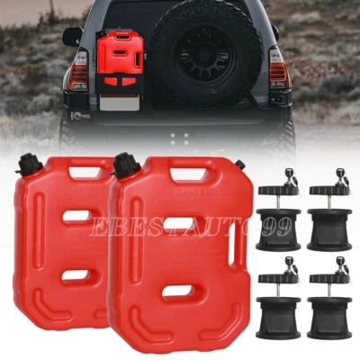 Par de 2,6 galones paquete de combustible 10L contenedor de gasolina lata de combustible bloqueo para Jeep JK JKU LJ TJ Foto 1 de 4