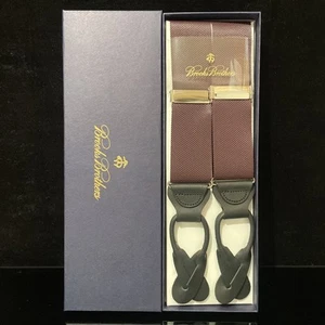 Brooks Brothers Suspenders Men's Braces MAROON RED Adjustable NIB $148 BB13 - Picture 1 of 4