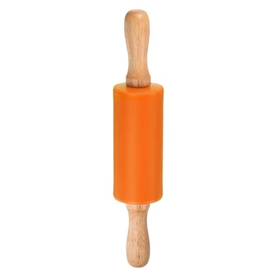 Силиконовые роликовые булавки для выпечки 23,5 см x 4,2 см оранжевые - Изображение 1 из 4