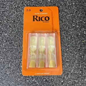 D’Addario Holzbläser - Rico Alt Klarinettenblätter - RDA0320 - Stärke 2,0, 3er Pack - Bild 1 von 3