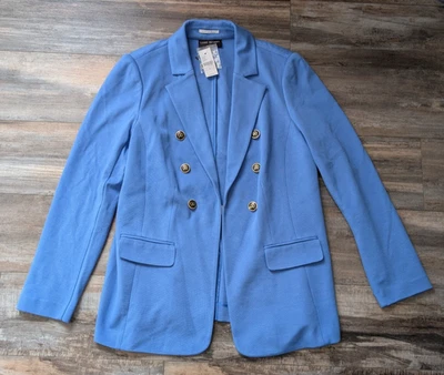 NEW Lane Bryant Blue Ottoman Ponte Bryant Blazer in Peri Waves Women's Size 14 - Image 1 of 4