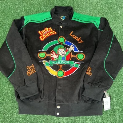 Chaqueta para hombre Lucky Charms XL negra Nascar Racing bordada duende nueva con etiquetas de colección Foto 1 de 4