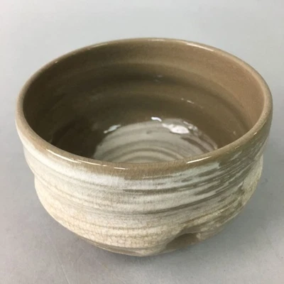 Xícara de chá de cerâmica japonesa antiga Yunomi pincel branco cinza Mark Sencha TC57 - Imagem 1 de 4