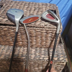 Nike Steel Jr. Golf Clubs Set Of 3 Red - Picture 1 of 23