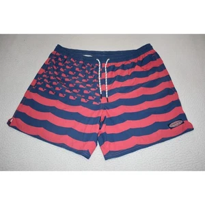 Vineyard Vines Swimming Trunks Shorts Mens Size XL Surfing Blue Pink Fish Flag  - Picture 1 of 6