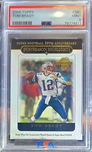 2005 Topps Tom Brady 50th Anniversary Highlights PSA 9 Mint-NEW ENGLAND PATRIOTS - Picture 1 of 2
