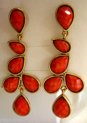 Pendientes Colgantes Amrita Singh 18KGP 'Sunset' Coral Haze, Turquesa, Rubí, Blanco Foto 1 de 4