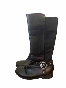 Michael Kors Emma Kaya Tall Boots 12” Black Boots Little Girl's Size 13 - Picture 1 of 6