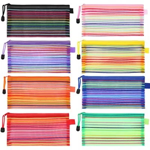 Zipper Mesh Pouch Pencil Pouches Cases Multipurpose Storage Bag Travel Bags f... - Picture 1 of 7