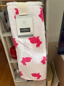 NEW Easter Bunny Bright Pink Rabbits plush throw blanket by Farmhouse - Picture 1 of 6