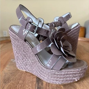 Vera Wang Espadrille Patent Leather purple Wedges size 8 - Picture 1 of 8