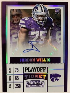 2017 Panini Contenders Draft Picks Playoff Ticket Jordan Willis Auto 9/15
