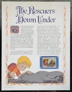 (6) Vtg Disney RESCUERS DOWN UNDER Classic Movie Collector Stamp Panels 1990 - Picture 1 of 7