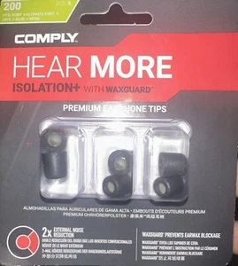 Comply Hear More isolation+ With Waxguard Premium Earphone Tips 200 Small - Picture 1 of 2