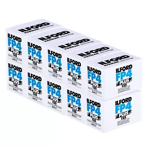 10x Ilford FP4 Plus 35 mm 125 ISO schwarz & weiß Kamera Film 24 Belichtung - Bild 1 von 2