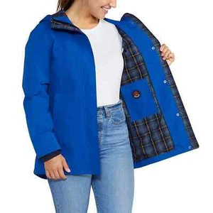 NEW WOMENS SIZE XL BLUE PENDLETON WATERPROOF RAIN TRAIL HOODED JACKET COAT - Picture 1 of 6