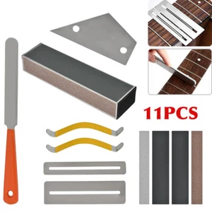 11PCS/Kit Guitar Luthier Tool Fret Crowning File Rocker Fingerboard Protectors - Picture 1 of 13
