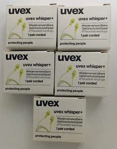 Ear Plug Uvex Whisper SNR27dB 2111.212 Corded Lime Green Reusable Pack of 5. - Picture 1 of 7
