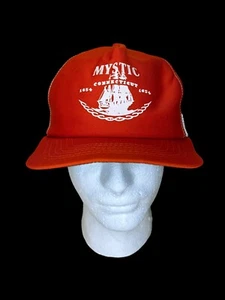 Vintage Mesh Trucker Hat - Mystic Connecticut - New Era - Orange/Wht - Picture 1 of 10