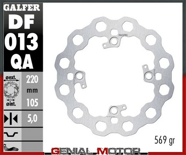 Galfer Disco Freno Posteriore Cubiq 220X5mm Triumph Speed Triple 955 I 1999>2001 Foto 1 de 1