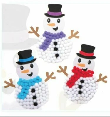 SALE! SNOWMAN DECORATION Kits XMAS Kids Crafts Activity Stocking Filler gift - Image 1 of 4