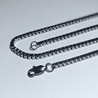 3mm Stainless Steel Venetian Box Chain - 14" - 30" Lobster Clasp Mens Womens UK