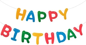 Colorful Birthday Party Banner Garland Multi Color Rainbow Birthday Party Decora - Picture 1 of 5