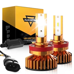 AUXBEAM H11 H9 LED Headlights Low Beam Bulbs Super Bright 6000K Halogen Replace - Picture 1 of 12