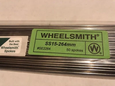Wheelsmith SS15 264mm  Silver spokes Pack Of 50 - Image 1 of 4