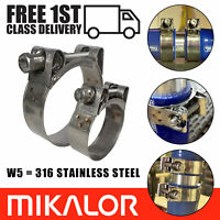MIKALOR Motorbike Stainless Steel Heavy Duty Hose  Exhaust link Pipe Clamps