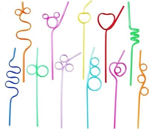 15 Pcs Crazy Drinking Straws Reusable Loop Curly Straws for Party Supplies - Picture 1 of 7