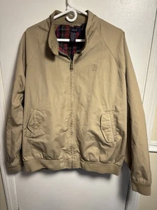 Izod Mens Jacket Khaki/Beige With Red/Blue Plaid Lining Size XL - RN 36543 - Picture 1 of 6