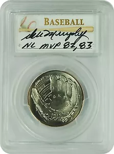 2014-D PCGS MS70 Baseball Young Collector Set Auto DALE MURPHY MVP 82,83 .50 FS - Picture 1 of 2