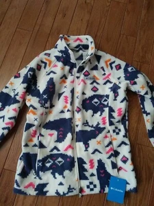 Columbia Benton Springs II  Printed Fleece Youth Jacket XL Full Zip Pockets  NEW - Picture 1 of 8