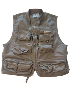 Field Stream Outdoor Weste Herren Utility Tasche Reißverschluss verstellbar grün GRÖSSE LARGE - Bild 1 von 5