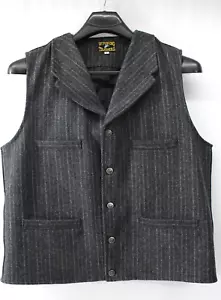 CHALECO VAQUERO WYOMING TRADERS PARA HOMBRE LG BANKER CON BOTONES LANA A RAYAS ROPA DE RANCHO - Imagen 1 de 6