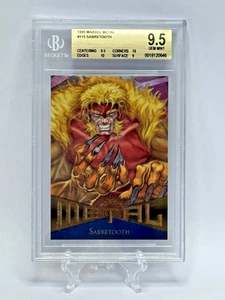 1995 Fleer Metal Marvel Sabretooth Card #115 Beckett BGS 9.5 GEM MINT - Picture 1 of 3