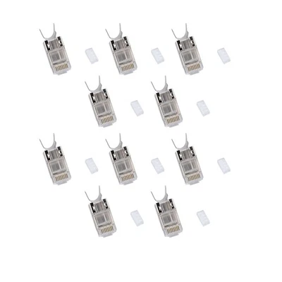 New 10Pcs/Set Network Connectors RJ45 Cat7 Shield FTP 1.45mm 8P8C Plugs - Image 1 of 4