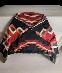 Ralph Lauren Hand knit Poncho Blue Label Indian Blanket Aztec - Picture 1 of 4