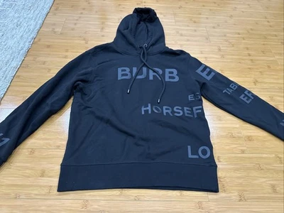 Burberry Horseferry Black Hoodie Large Print Size Small Petite - Image 1 of 4