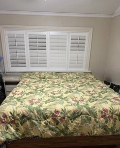 Thomasville Fern Gully Queen piumino e 2 federe 2 lati reversibile USA - Foto 1 di 11