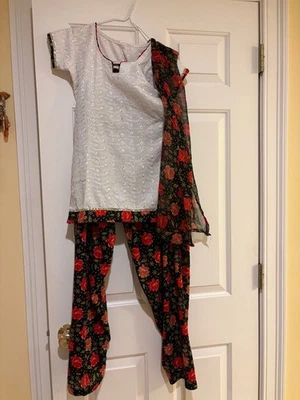 salwar conjunto algodón capucha pantalones tres piezas para niña preadolescente Foto 1 de 3