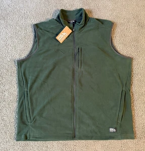 NWT Eddie Bauer MR Quest 2.0 Men's Dark Green Zip Front Fleece Vest - Size XL - Picture 1 of 4