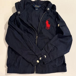 Polo by Ralph Lauren Dark Blue Jacket with Red Embroidery Horse Children Size 7 - Picture 1 of 10