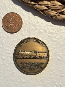 Antike Bronze Dampfeisenbahn Lokomotiven Motoren Medaillon Münze Medaille Vintage - Bild 1 von 3