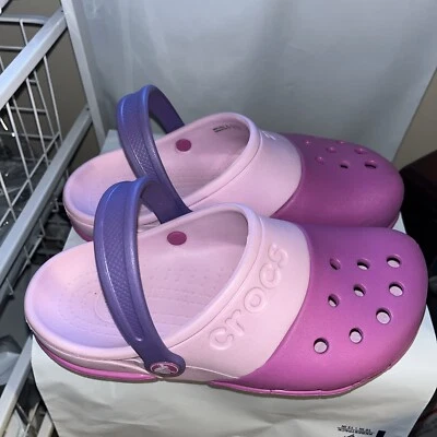 Girls Crocs Electro ll Wild Orchid/Ballerina Pink Junior 3 Excellent Condition - Image 1 of 4